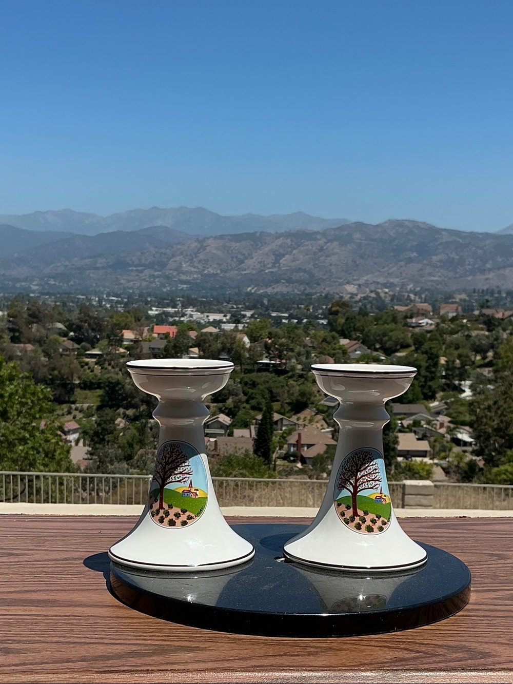 Villeroy & Boch White Ceramic Candlestick Pair